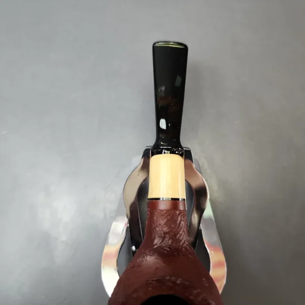 MBSD Briars by Piero Vitale Red Sandblasted Author w/ Boxwood Briar Pipe, New - Image 5