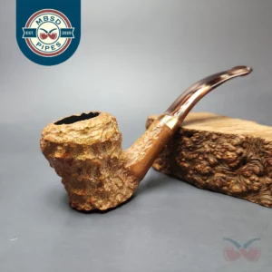 Tobacco Village 912 Rusticated Bent Dublin Estate Briar Pipe, Italian Estates