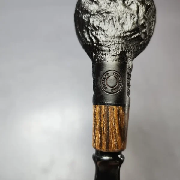 MBSD Briars by Piero Vitale Vintage Sandblasted Author w/ Zebrawood Briar Pipe, New - Image 11