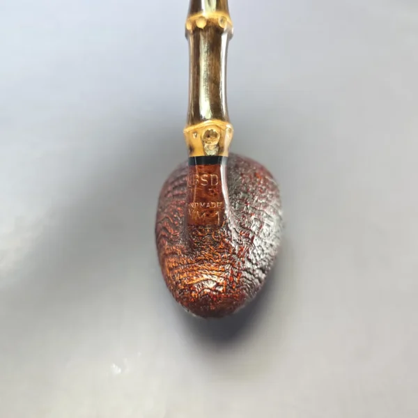 MBSD Briars Modern Masters 1 Sandblasted Peewit w/ Bamboo Briar Pipe, New - Image 9