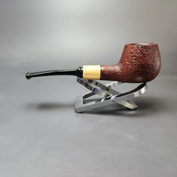 MBSD Briars by Piero Vitale Red Sandblasted Author w/ Boxwood Briar Pipe, New - Image 7