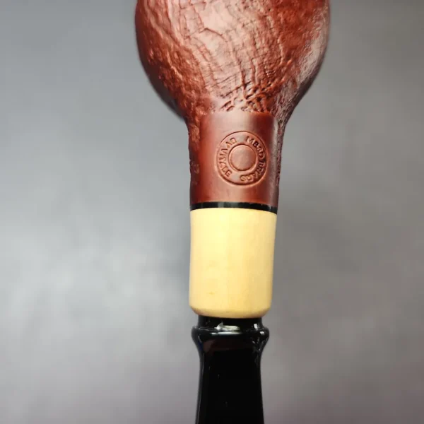 MBSD Briars by Piero Vitale Red Sandblasted Author w/ Boxwood Briar Pipe, New - Image 10