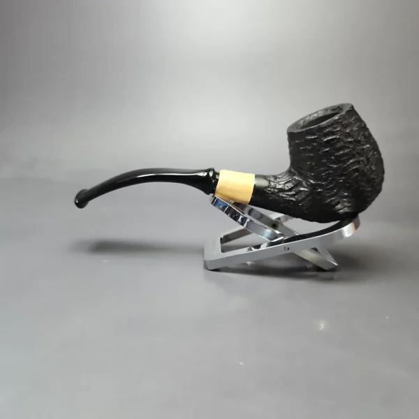 MBSD Briars by Piero Vitale Black Rusticated Brandy w/ Boxwood Briar Pipe, New - Image 7