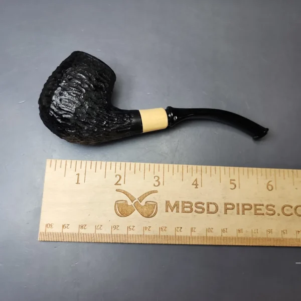 MBSD Briars by Piero Vitale Black Rusticated Brandy w/ Boxwood Briar Pipe, New - Image 8