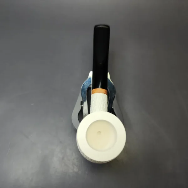 MBSD Meerschaum Deluxe Rusticated Billiard Block Meerschaum Pipe, New - Image 6