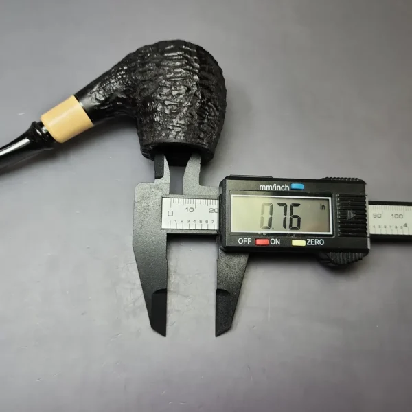 MBSD Briars by Piero Vitale Black Rusticated Brandy w/ Boxwood Briar Pipe, New - Image 9