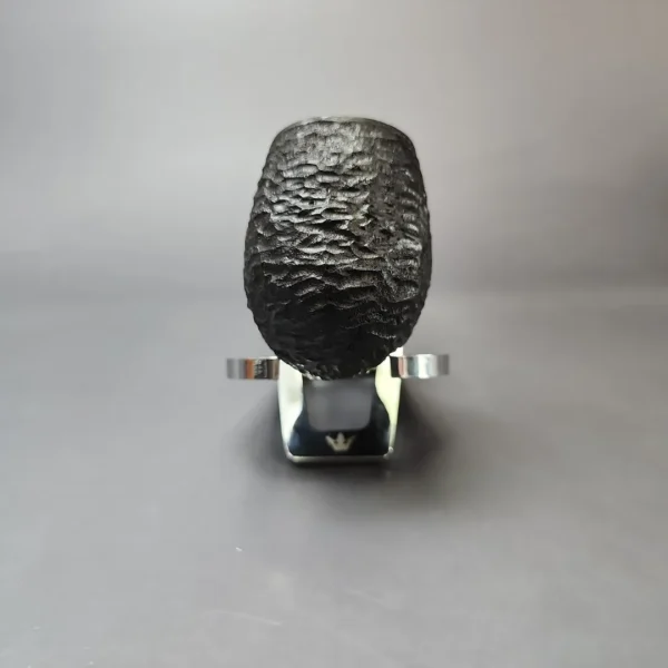 MBSD Briars by Piero Vitale Black Rusticated Brandy w/ Zebrawood Briar Pipe, New - Image 3