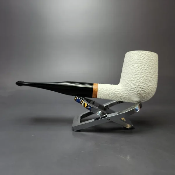 MBSD Meerschaum Deluxe Rusticated Billiard Block Meerschaum Pipe, New - Image 7