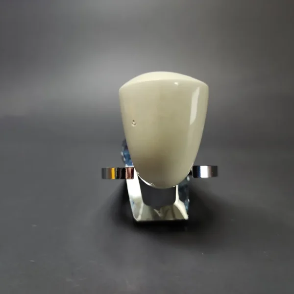 Smooth Dublin w/ Beige Stem & Case Estate Block Meerschaum Pipe, Unsmoked - Image 3