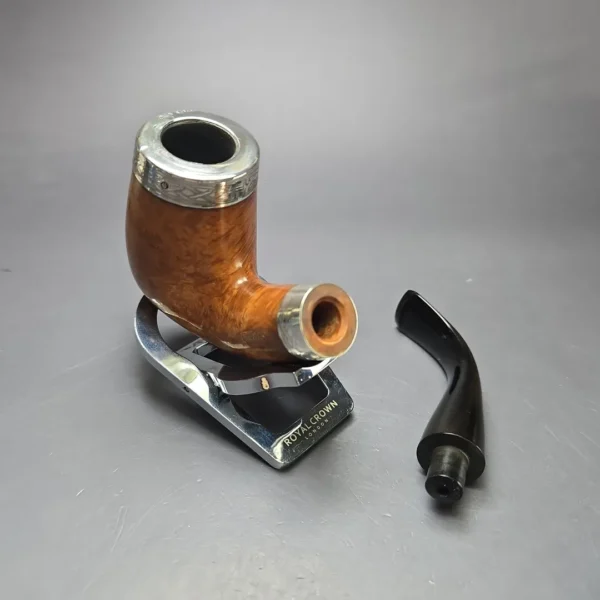 Peterson 2008 Pipe of the Year Smooth Bent Billiard w/ Silver Estate Briar Pipe, Irish Estates - Image 12