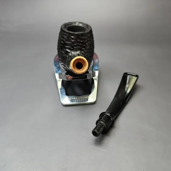 MBSD Briars by Piero Vitale Black Rusticated Brandy w/ Boxwood Briar Pipe, New - Image 11