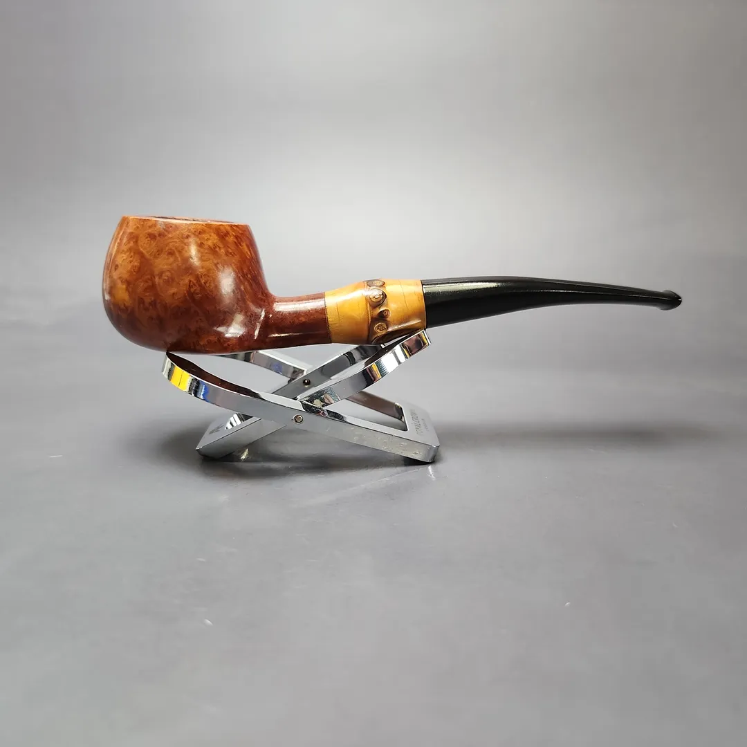 Savinelli Punto Oro 313 Smooth Prince w/ Bamboo Estate Briar Pipe, Italian Estates - Image 2