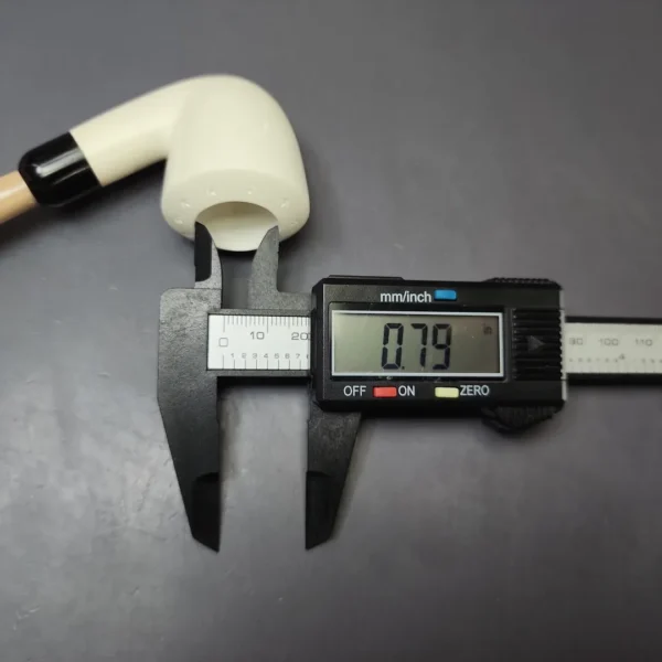 Smooth Dublin w/ Beige Stem & Case Estate Block Meerschaum Pipe, Unsmoked - Image 9