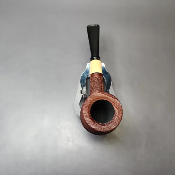 MBSD Briars by Piero Vitale Vintage Sandblasted Billiard w/ Boxwood Briar Pipe, New - Image 6