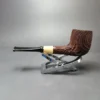 MBSD Briars by Piero Vitale Vintage Sandblasted Billiard w/ Boxwood Briar Pipe, New - Image 7