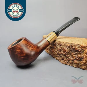 MBSD Briars by Piero Vitale Sienna Contrast Smooth Author w/ Zebrawood Briar Pipe, New