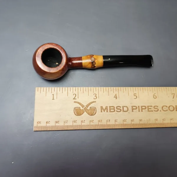 Savinelli Punto Oro 313 Smooth Prince w/ Bamboo Estate Briar Pipe, Italian Estates - Image 8