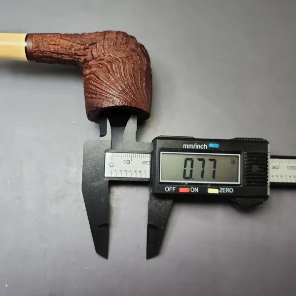 MBSD Briars by Piero Vitale Vintage Sandblasted Billiard w/ Boxwood Briar Pipe, New - Image 9