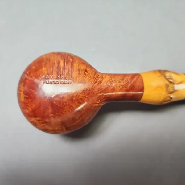 Savinelli Punto Oro 313 Smooth Prince w/ Bamboo Estate Briar Pipe, Italian Estates - Image 10
