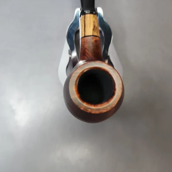 MBSD Briars by Piero Vitale Sienna Contrast Smooth Author w/ Zebrawood Briar Pipe, New - Image 4