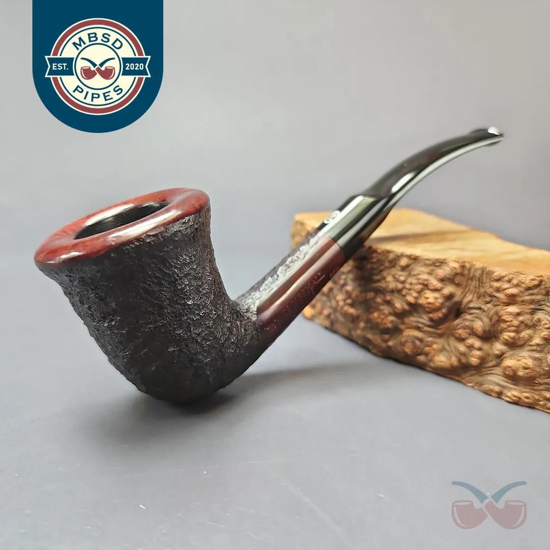 James Upshall Bark Group 6 Partially Rusticated Calabash Estate Briar Pipe, Unsmoked