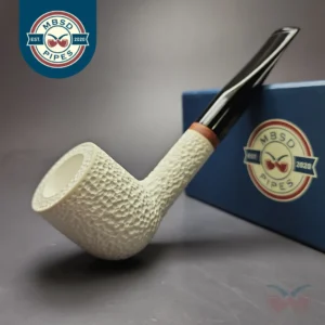 MBSD Meerschaum Deluxe Rusticated Billiard Block Meerschaum Pipe, Briar-Mortise, New