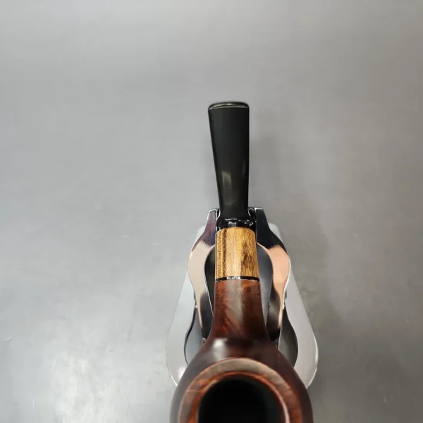 MBSD Briars by Piero Vitale Sienna Contrast Smooth Author w/ Zebrawood Briar Pipe, New - Image 5