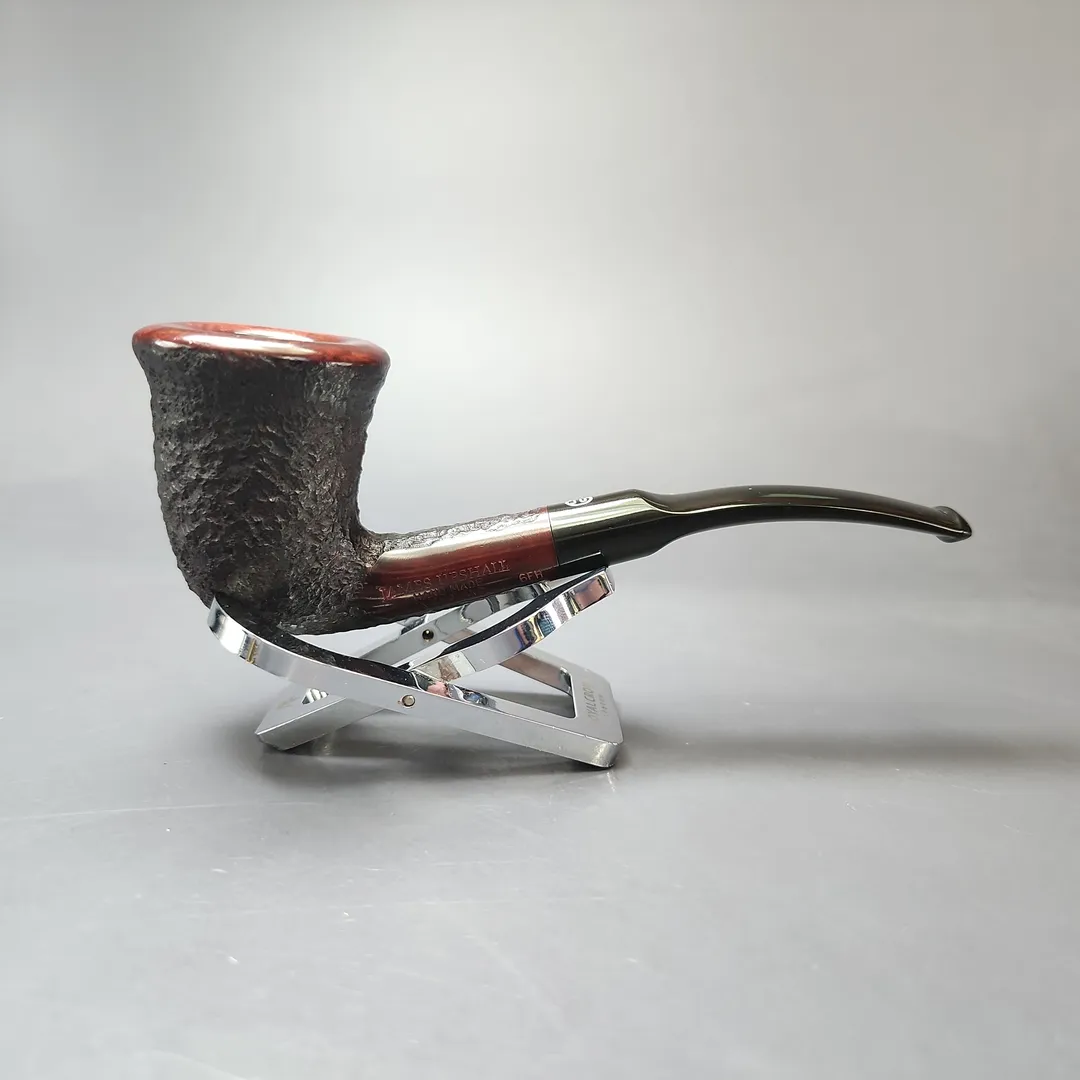 James Upshall Bark Group 6 Partially Rusticated Calabash Estate Briar Pipe, Unsmoked - Image 2