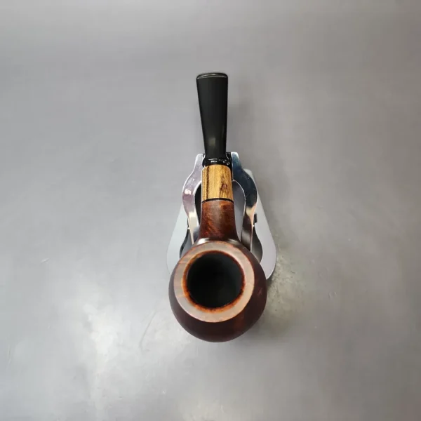 MBSD Briars by Piero Vitale Sienna Contrast Smooth Author w/ Zebrawood Briar Pipe, New - Image 6