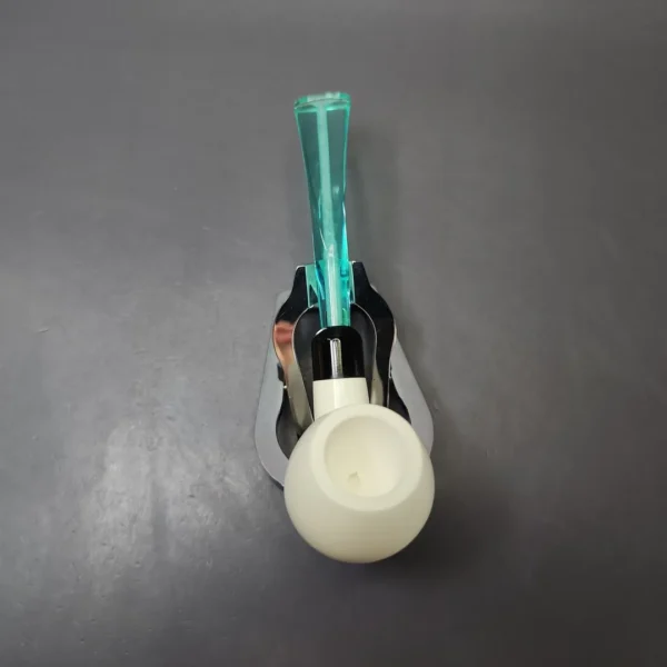 Smooth Apple w/ Blue Stem & Case Estate Block Meerschaum Pipe, Unsmoked - Image 7