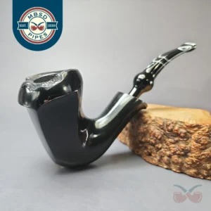 Nording Black Smooth Freehand Estate Briar Pipe, Unsmoked