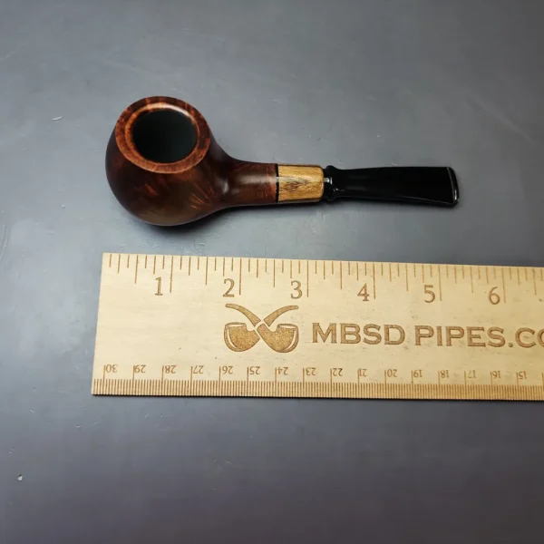 MBSD Briars by Piero Vitale Sienna Contrast Smooth Author w/ Zebrawood Briar Pipe, New - Image 8