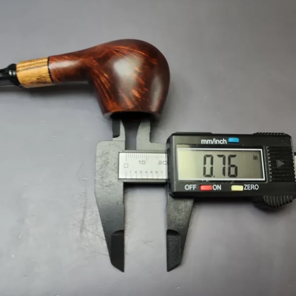 MBSD Briars by Piero Vitale Sienna Contrast Smooth Author w/ Zebrawood Briar Pipe, New - Image 9