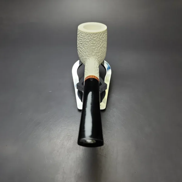 MBSD Meerschaum Deluxe Rusticated Billiard Block Meerschaum Pipe, Briar-Mortise, New - Image 5