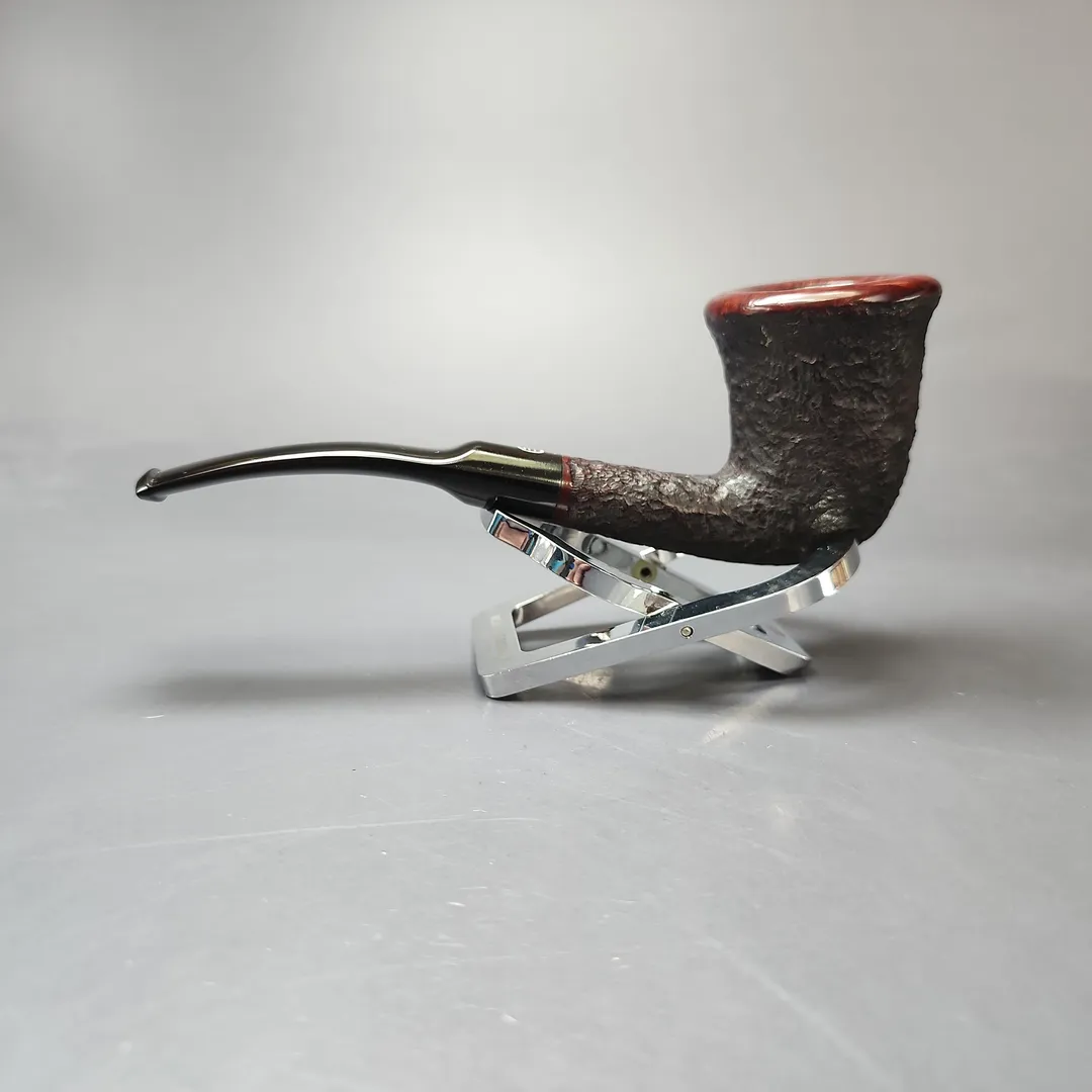 James Upshall Bark Group 6 Partially Rusticated Calabash Estate Briar Pipe, Unsmoked - Image 7
