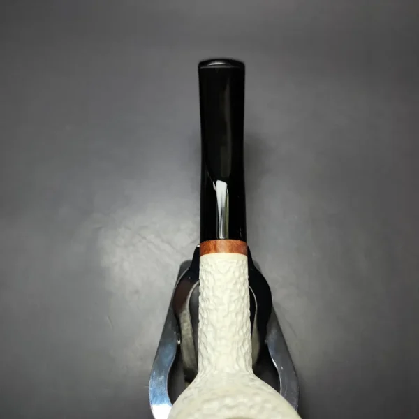 MBSD Meerschaum Deluxe Rusticated Billiard Block Meerschaum Pipe, Briar-Mortise, New - Image 7
