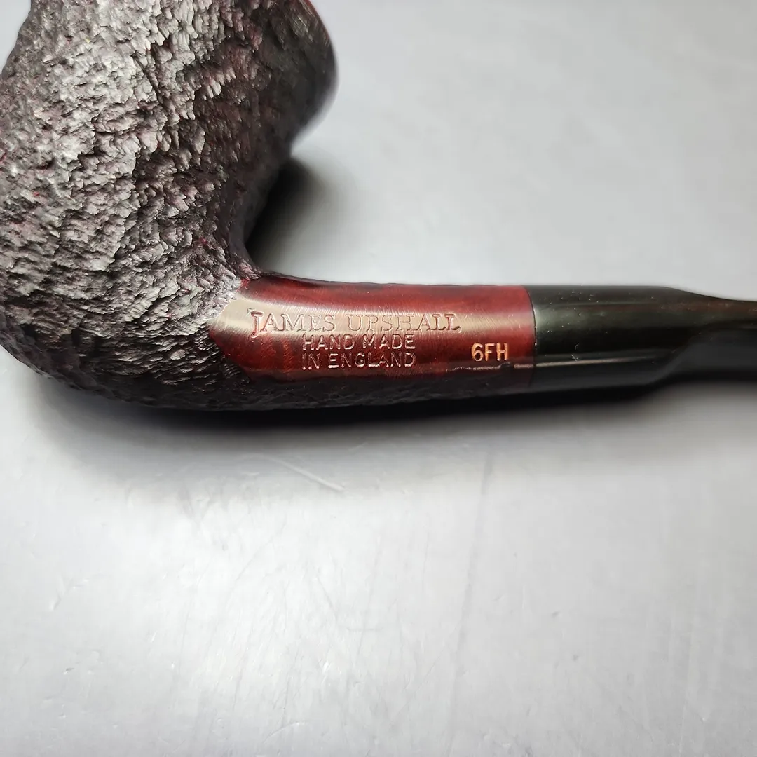 James Upshall Bark Group 6 Partially Rusticated Calabash Estate Briar Pipe, Unsmoked - Image 10