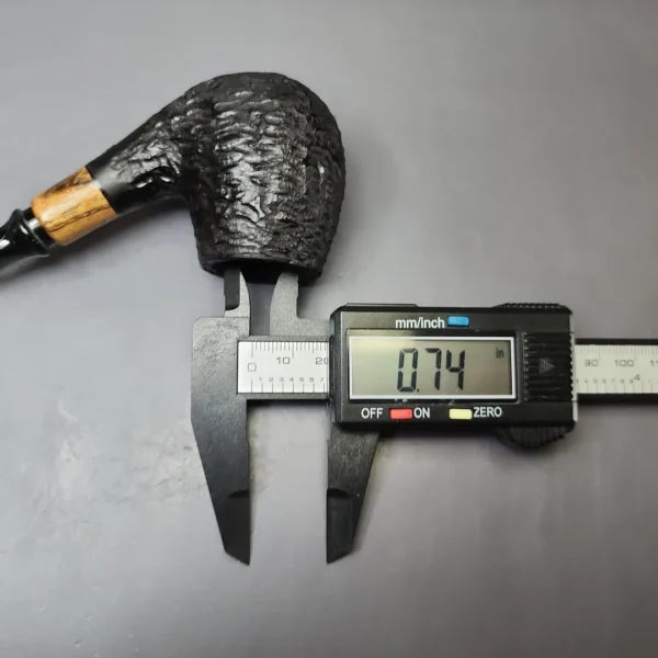 MBSD Briars by Piero Vitale Black Rusticated Brandy w/ Olivewood, Briar Pipe, New - Image 9