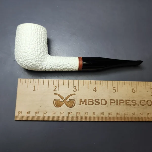 MBSD Meerschaum Deluxe Rusticated Billiard Block Meerschaum Pipe, Briar-Mortise, New - Image 10