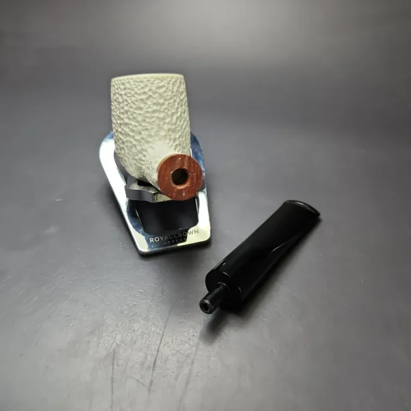 MBSD Meerschaum Deluxe Rusticated Billiard Block Meerschaum Pipe, Briar-Mortise, New - Image 12