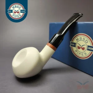 MBSD Meerschaum Deluxe Smooth Rhodesian Block Meerschaum Pipe, Briar-Mortise, New