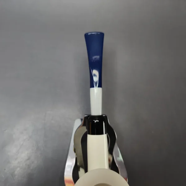 Patrial Latice Dublin w/ Blue Stem & Case Estate Block Meerschaum Pipe, Unsmoked - Image 6