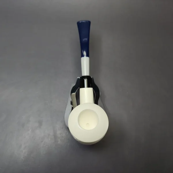 Patrial Latice Dublin w/ Blue Stem & Case Estate Block Meerschaum Pipe, Unsmoked - Image 7