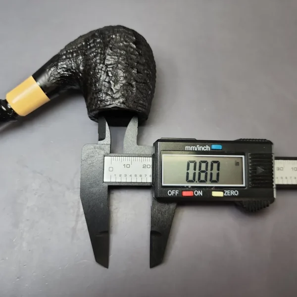 MBSD Briars by Piero Vitale Black Rusticated Brandy w/ Boxwood Briar Pipe, New - Image 9