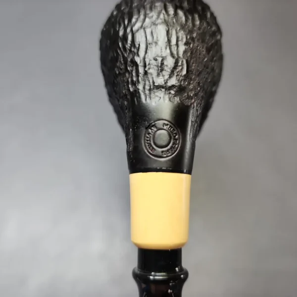MBSD Briars by Piero Vitale Black Rusticated Brandy w/ Boxwood Briar Pipe, New - Image 10
