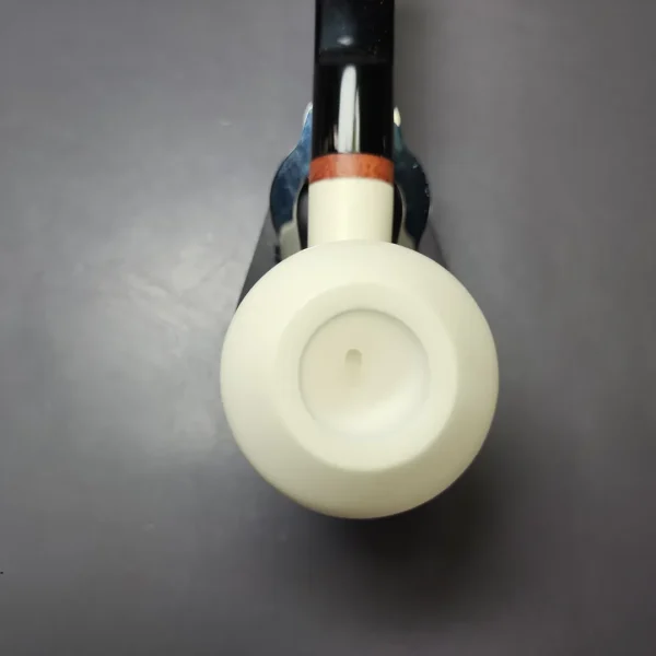 MBSD Meerschaum Deluxe Smooth Rhodesian Block Meerschaum Pipe, Briar-Mortise, New - Image 4