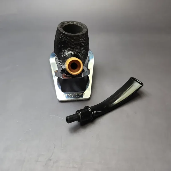 MBSD Briars by Piero Vitale Black Rusticated Brandy w/ Boxwood Briar Pipe, New - Image 11