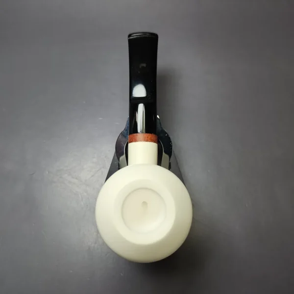 MBSD Meerschaum Deluxe Smooth Rhodesian Block Meerschaum Pipe, Briar-Mortise, New - Image 6