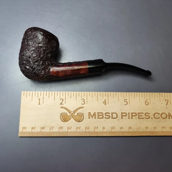 James Upshall Bark Group 6 Partially Rusticated Rhodesian Estate Briar Pipe, Unsmoked - Image 8