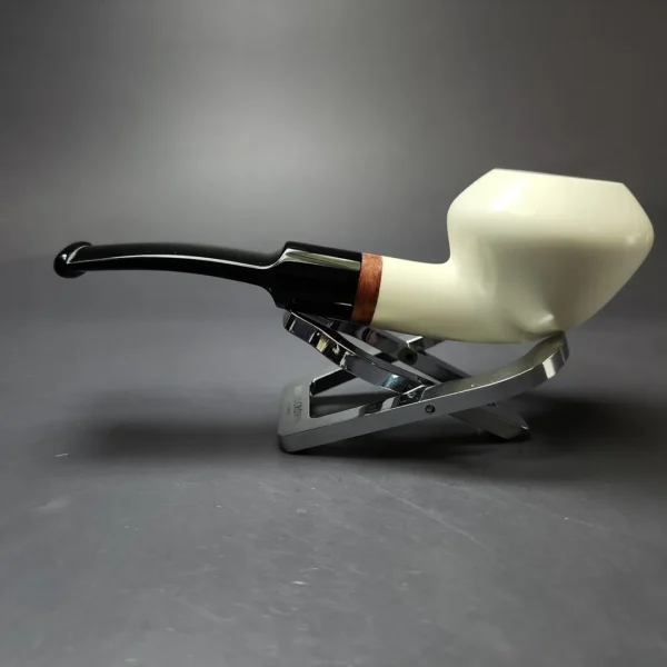 MBSD Meerschaum Deluxe Smooth Rhodesian Block Meerschaum Pipe, Briar-Mortise, New - Image 7